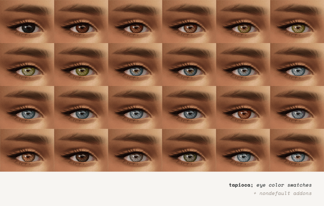 Галерея мода Цвет глаз и линзы Tapioca default & nondefault eyes #1